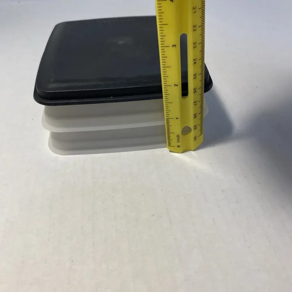 Tupperware 4965 4966 Hotdog Keeper Dog House 2 Stacking Holders with Black Lid